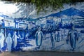 Traditional blue wall painting in Morocco. The Art Street