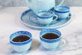 Traditional Blue and White Chinese Tea Set Royalty Free Stock Photo