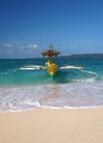 Traditional boat on the beach of Boracay island