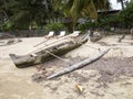 Traditional boat carved from a tree trunk, Nosi Be, Madagascar, Royalty Free Stock Photo