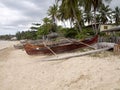 Traditional boat carved from a tree trunk, Nosi Be, Madagascar, Royalty Free Stock Photo