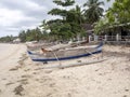 Traditional boat carved from a tree trunk, Nosi Be, Madagascar, Royalty Free Stock Photo