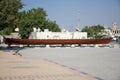 Traditional Boat or dhow of the Ras al Khaimah Museum in the morning sun