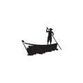 Traditional boat icon logo design vector template Royalty Free Stock Photo