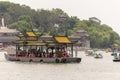 Traditional boat on the Kunming lake in the Summer Palace in Beijing, China Royalty Free Stock Photo