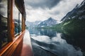 Traditional boat on Lake Konigssee in summer, Bavaria, Germany