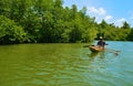 Traditional boat on Madu Ganga river in Sri Lanka