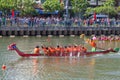 Traditional boat race held to celebrate New Year 2015, aiming to call people to keep the city green and clean environment