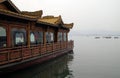 Traditional boat restaurant at the West Lake in Hangzhou, Chin