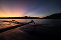 Traditional boat riding at sunset Royalty Free Stock Photo