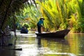 Traditional boats. Ben Tre. Mekong delta region. Vietnam Royalty Free Stock Photo