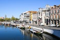 Traditional boats on the canal in Aveiro Royalty Free Stock Photo