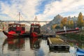 Traditional boats of the river Douro in Porto, Portugal. Oporto is an amazing tourist attraction and vacation destination in europ Royalty Free Stock Photo