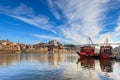 Traditional boats of the river Douro in Porto, Portugal. Oporto is an amazing tourist attraction and vacation destination in europ Royalty Free Stock Photo