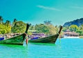 Traditional boats on the tropical beach Thailand Royalty Free Stock Photo