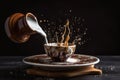 Traditional Bosnian Turkish Coffee: An Explosion of Flavor coffee splash - Ai generated