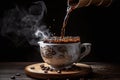 Traditional Bosnian Turkish Coffee: An Explosion of Flavor coffee splash - Ai generated