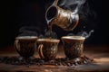 Traditional Bosnian Turkish Coffee: An Explosion of Flavor coffee splash - Ai generated