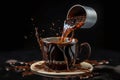 Traditional Bosnian Turkish Coffee: An Explosion of Flavor coffee splash - Ai generated