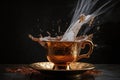 Traditional Bosnian Turkish Coffee: An Explosion of Flavor coffee splash - Ai generated Royalty Free Stock Photo