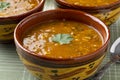 Traditional bowl of Moroccan harira close up Royalty Free Stock Photo