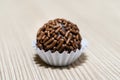 Traditional Brazilian brigadeiro isolated on white background. Royalty Free Stock Photo