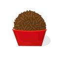 Traditional Brazilian Brigadeiro Vector. Cute brigadier. Chocolate candy Royalty Free Stock Photo