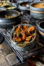 Traditional Brazilian food being prepared in clay pots Royalty Free Stock Photo