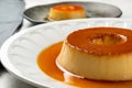 Traditional Brazilian pudding known as pudim de leite or flan