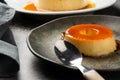 Traditional Brazilian pudding known as pudim de leite or flan