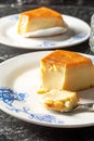 Traditional Brazilian pudding known as pudim de leite, milk pudding, or flan