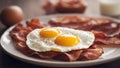 Traditional breakfast, eggs and bacon