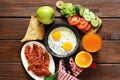 Traditional breakfast - eggs, bacon, toast Royalty Free Stock Photo