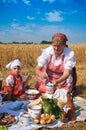 Traditional breakfast of wheat field Royalty Free Stock Photo