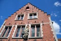Traditional brick house in city of Bruges