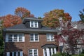 Traditional brick house with dormer window Royalty Free Stock Photo