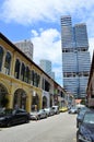 Traditional brightly coloured shophouses on Purvis Street