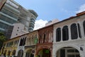 Traditional brightly coloured shophouses on Purvis Street