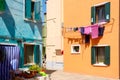 Colorful houses on the island of Burano near Venice