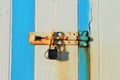 Traditional British beach huts at Uk seaside rusty Royalty Free Stock Photo