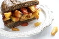 Traditional british chip butty sandwich Royalty Free Stock Photo