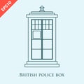 Traditional British police box design vector flat isolated illustration Royalty Free Stock Photo