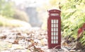 Traditional british vintage red phone Royalty Free Stock Photo