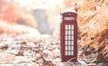 Traditional british vintage red phone Royalty Free Stock Photo