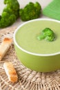 Traditional broccoli green cream soup recipe with