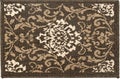 Traditional brown abstract woolen doormat