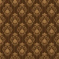 Traditional brown damask pattern design