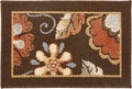 Traditional brown flower woolen doormat