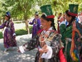 Traditional buddhist ladies at Ladakh festival Royalty Free Stock Photo