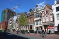 Traditional buildings on street in Leiden, Holland